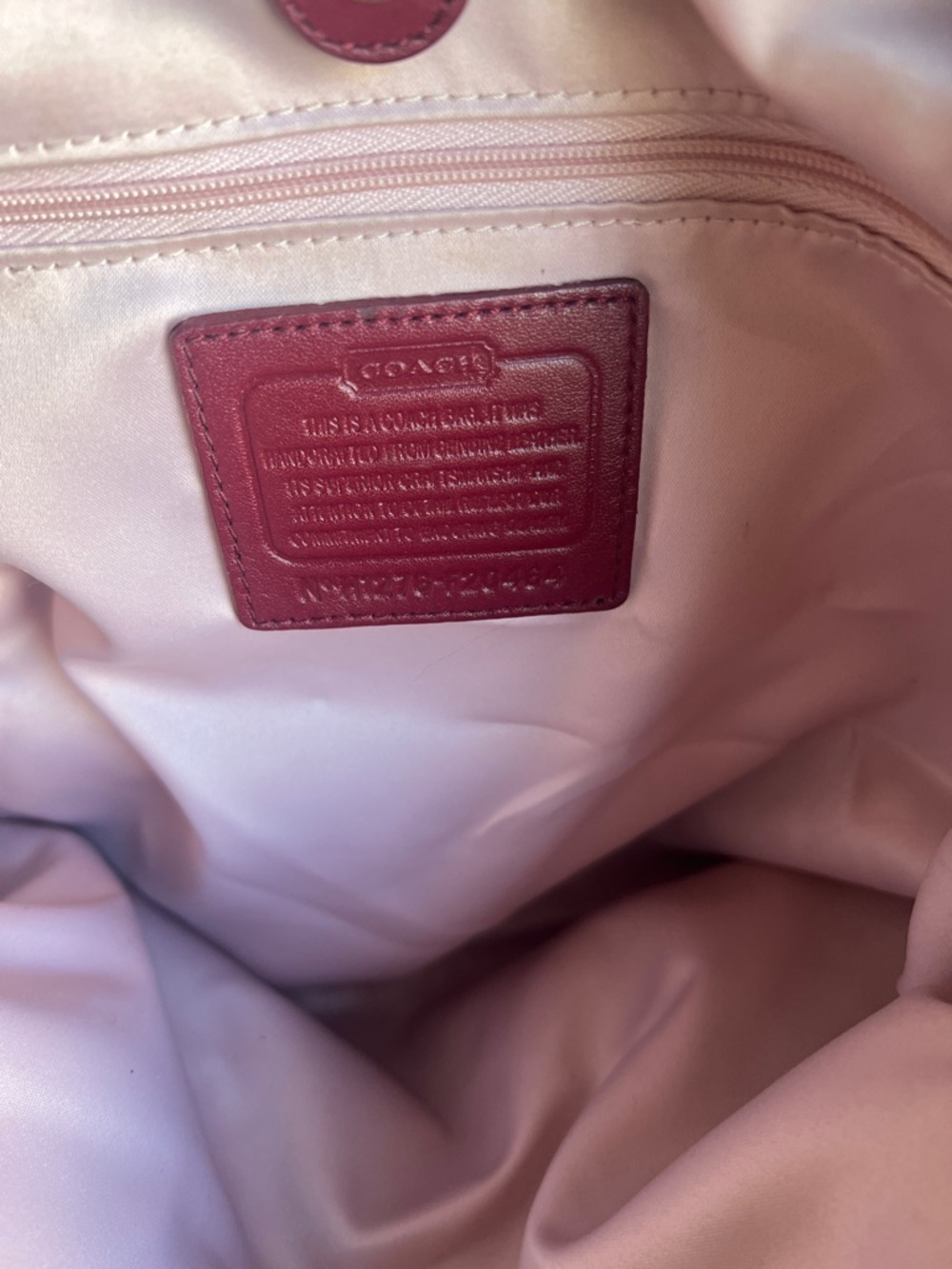 Coach Burgundy Leather Shoulder Tote with Gold Hardware - Picture 5 of 5
